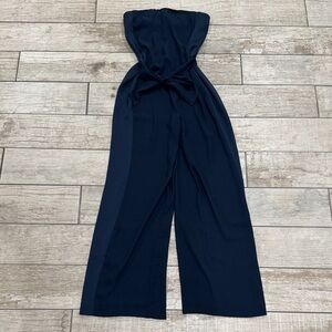 Zara Navy Blue Strapless Jumpsuit